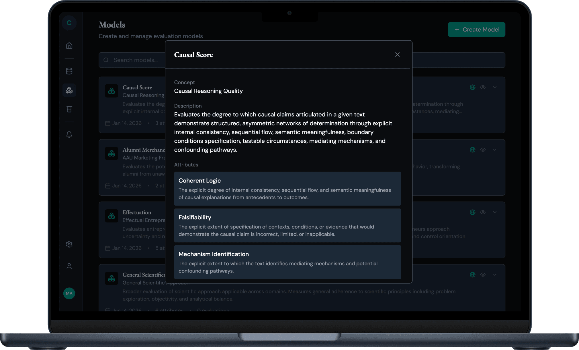 Model Library interface