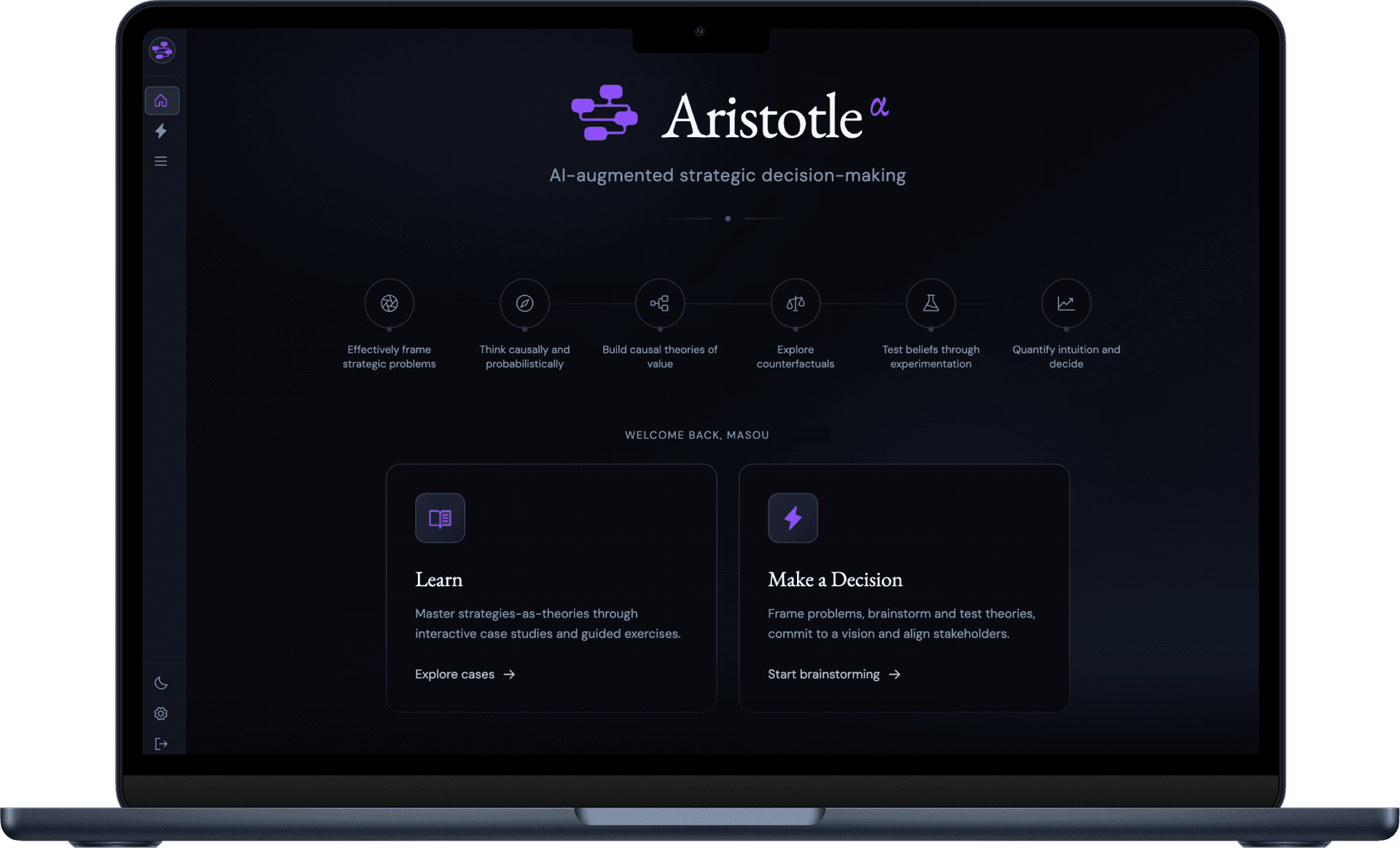 Aristotle strategic decision-making platform interface